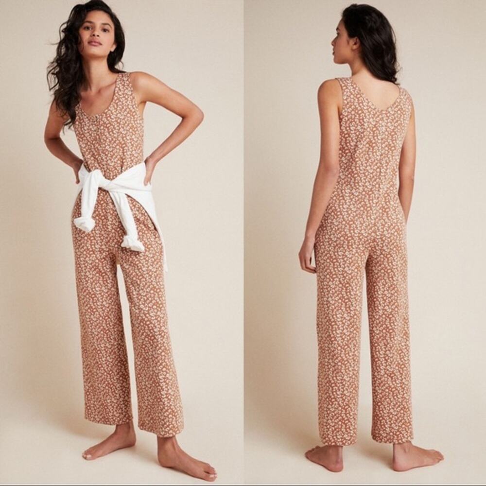 Anthropologie Saturday Sunday Leopard Wide Leg Jumpsuit